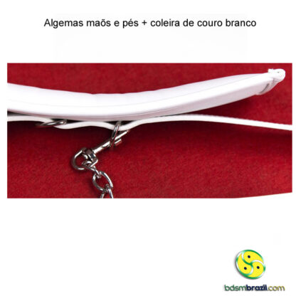 Algemas maõs e pés + coleira de couro branco - Image 4