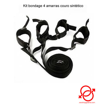 Kit bondage 4 amarras couro sintético