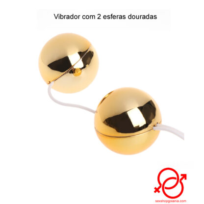 Vibrador com 2 esferas douradas - Image 4