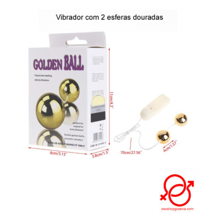 Vibrador com 2 esferas douradas - Image 3