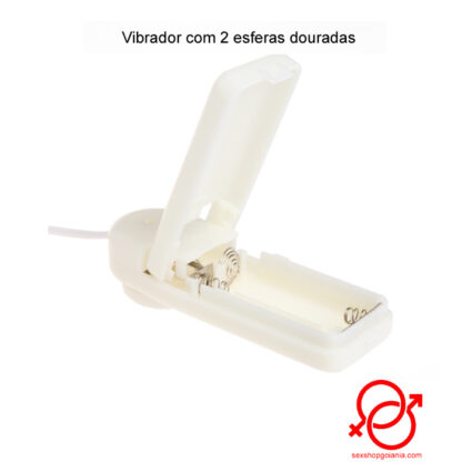 Vibrador com 2 esferas douradas - Image 2