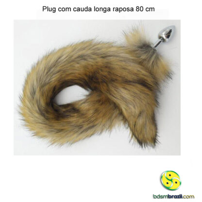 Plug com cauda longa raposa 78 cm