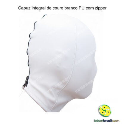 Capuz integral de couro branco PU com zipper - Image 2