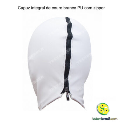 Capuz integral de couro branco PU com zipper - Image 3