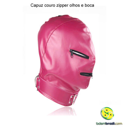 Capuz couro zipper olhos e boca - Image 7