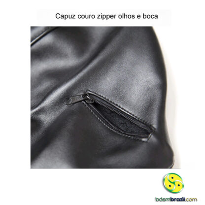 Capuz couro zipper olhos e boca - Image 4