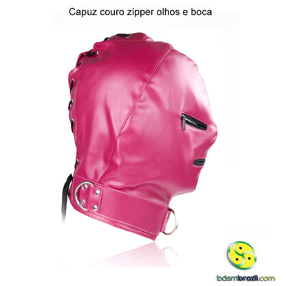 Capuz couro zipper olhos e boca - Image 8