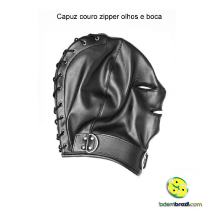 Capuz couro zipper olhos e boca - Image 5