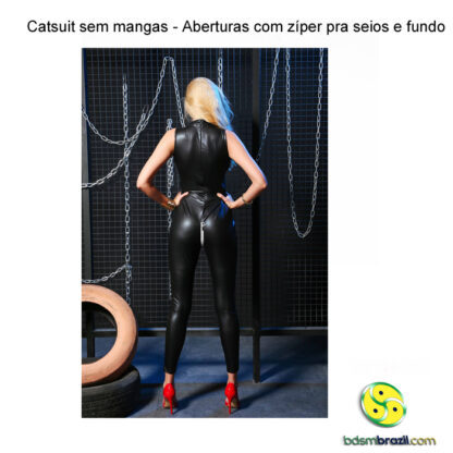 Catsuit sem mangas - Aberturas com zíper pra seios e fundo - Image 3