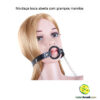 Mordaça boca aberta com grampos mamilos - Imagem 3