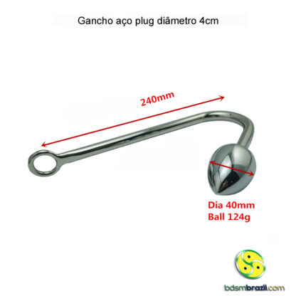 Gancho aço plug diâmetro 4cm