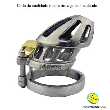 Cinto de castidade masculino aço com cadeado - Image 2