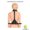 Restritor pescoço e mãos de couro com cadeado - Image 2