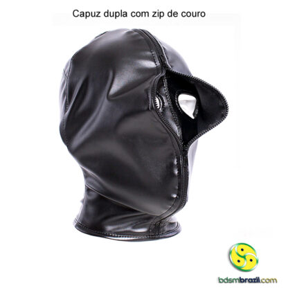 Capuz dupla com zip de couro - Image 3