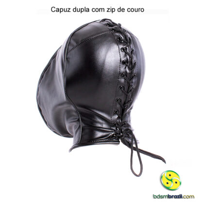 Capuz dupla com zip de couro - Image 4