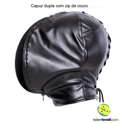 Capuz dupla com zip de couro - Image 6