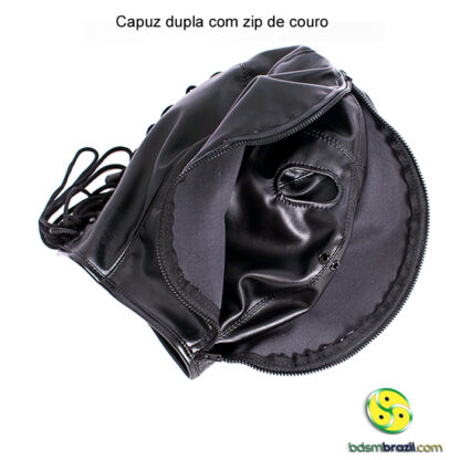 Capuz dupla com zip de couro - Image 7