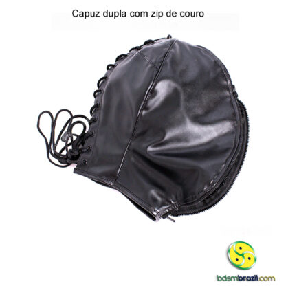 Capuz dupla com zip de couro - Image 8