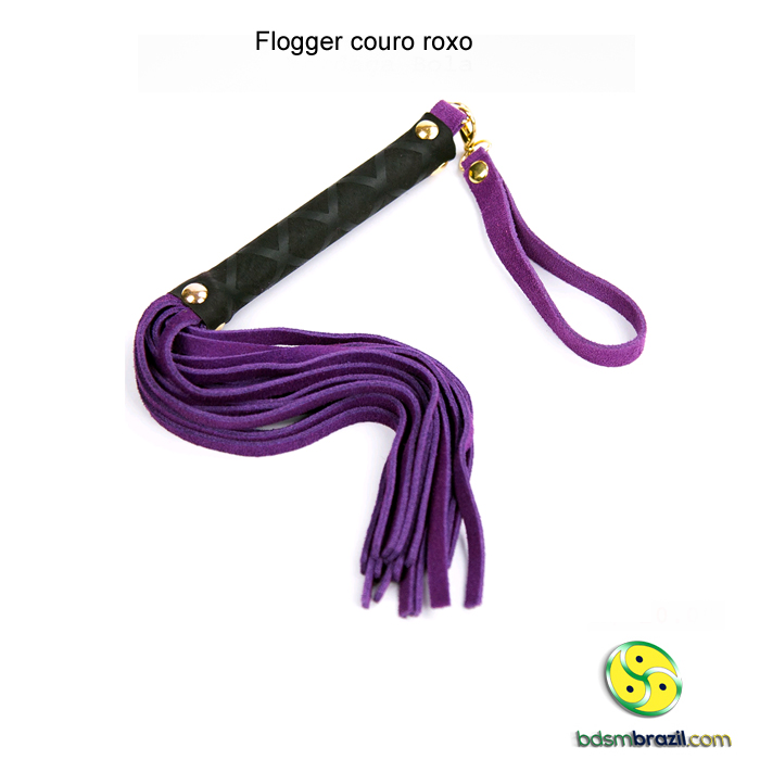 Flogger couro roxo | Brasil Sexshop