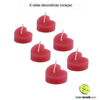 6 velas decorativa coraçao