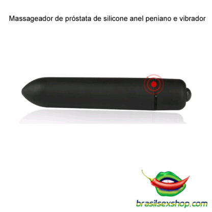 Massageador de próstata de silicone anel peniano e vibrador - Image 6