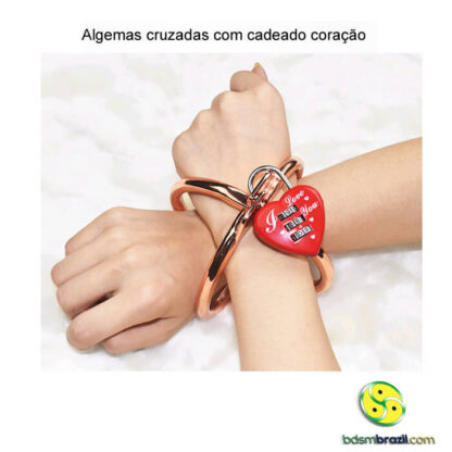 Algemas cruzadas com cadeado coração - Image 4