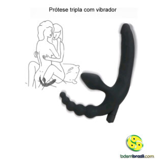 Prótese tripla com vibrador