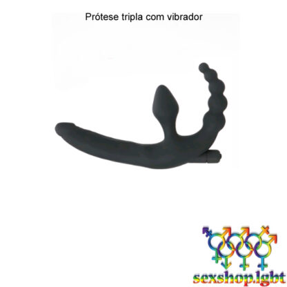 Prótese tripla com vibrador