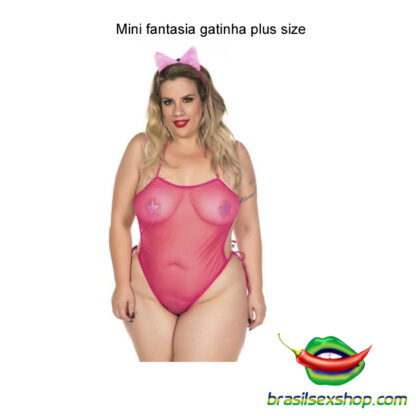 Mini fantasia gatinha plus size