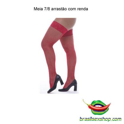 Meia 7/8 arrastão com renda - Image 3