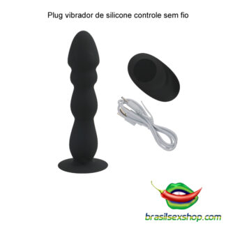 Plug vibrador de silicone controle sem fio