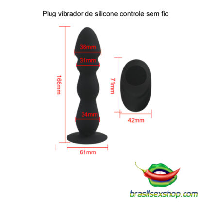 Plug vibrador de silicone controle sem fio - Image 4