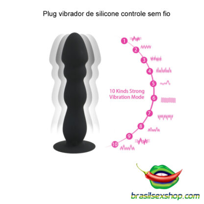 Plug vibrador de silicone controle sem fio - Image 6