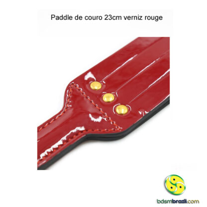 Paddle de couro 23cm verniz rouge - Image 3