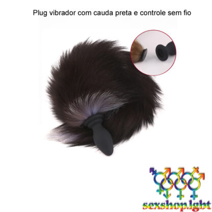 Plug vibrador com cauda preta e controle sem fio - Image 5