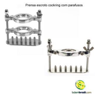 Prensa escroto cockring com parafusos