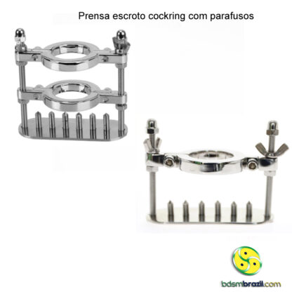 Prensa escroto cockring com parafusos