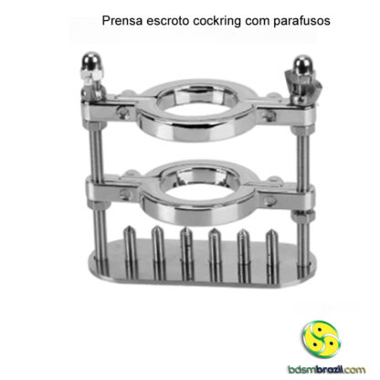 Prensa escroto cockring com parafusos