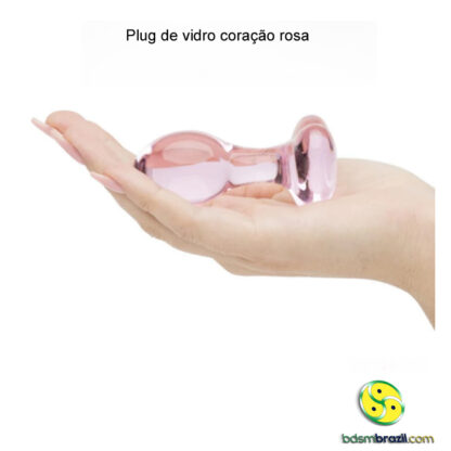 Plug de vidro coração rosa - Image 3