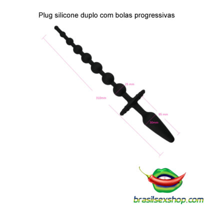 Plug silicone duplo com bolas progressivas - Image 2