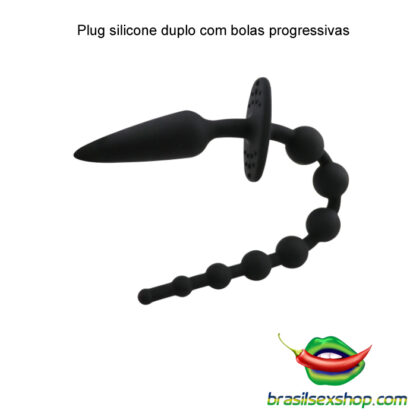 Plug silicone duplo com bolas progressivas - Image 3