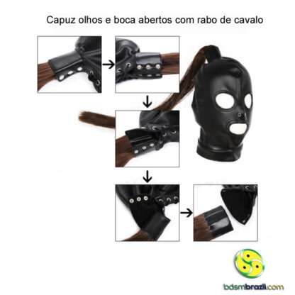Capuz olhos e boca abertos com rabo de cavalo - Image 6