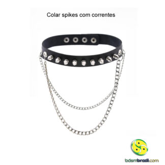 Colar spikes com correntes