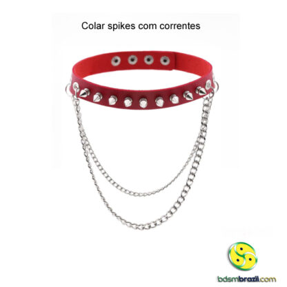 Colar spikes com correntes