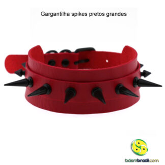 Gargantilha spikes pretos grandes