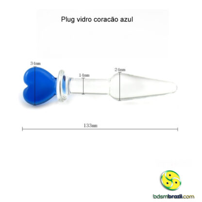 Plug vidro coracão azul - Image 3