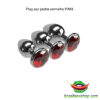 Plug aço pedra vermelho S/M/L