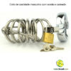 Cinto de castidade masculino com sonda e cadeado - Image 3