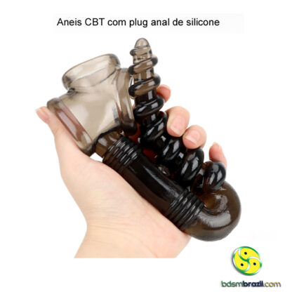 Aneis CBT com plug anal de silicone - Image 2