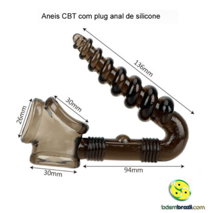 Aneis CBT com plug anal de silicone - Image 3